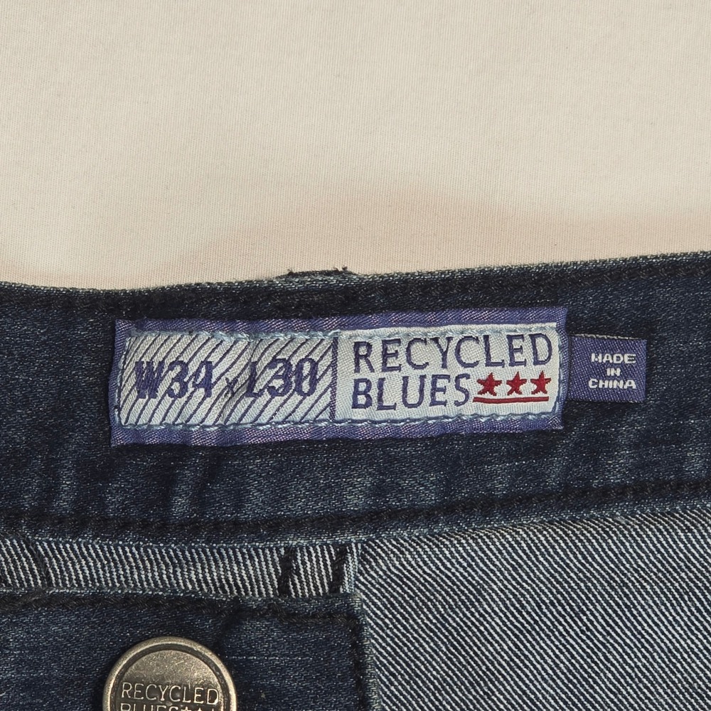 Recycled Blues Mens Slim Fit Dark Wash Stretch Denim Jeans 34x30 Blue RN120382 - Picture 4 of 16
